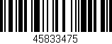 Código de barras (EAN, GTIN, SKU, ISBN): '45833475'
