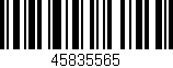 Código de barras (EAN, GTIN, SKU, ISBN): '45835565'