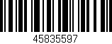 Código de barras (EAN, GTIN, SKU, ISBN): '45835597'