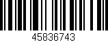 Código de barras (EAN, GTIN, SKU, ISBN): '45836743'