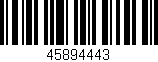 Código de barras (EAN, GTIN, SKU, ISBN): '45894443'