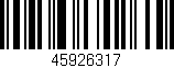 Código de barras (EAN, GTIN, SKU, ISBN): '45926317'