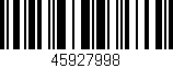 Código de barras (EAN, GTIN, SKU, ISBN): '45927998'