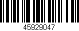 Código de barras (EAN, GTIN, SKU, ISBN): '45929047'