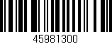 Código de barras (EAN, GTIN, SKU, ISBN): '45981300'