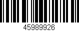 Código de barras (EAN, GTIN, SKU, ISBN): '45989926'
