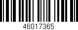 Código de barras (EAN, GTIN, SKU, ISBN): '46017365'