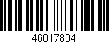 Código de barras (EAN, GTIN, SKU, ISBN): '46017804'