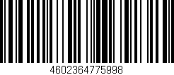 Código de barras (EAN, GTIN, SKU, ISBN): '4602364775998'