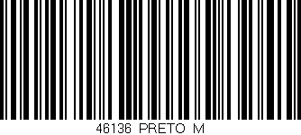 Código de barras (EAN, GTIN, SKU, ISBN): '46136/PRETO_M'