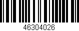 Código de barras (EAN, GTIN, SKU, ISBN): '46304026'