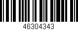 Código de barras (EAN, GTIN, SKU, ISBN): '46304343'