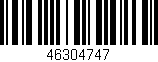 Código de barras (EAN, GTIN, SKU, ISBN): '46304747'