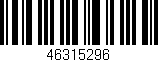 Código de barras (EAN, GTIN, SKU, ISBN): '46315296'