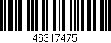 Código de barras (EAN, GTIN, SKU, ISBN): '46317475'