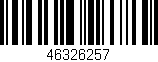 Código de barras (EAN, GTIN, SKU, ISBN): '46326257'