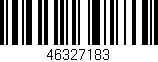 Código de barras (EAN, GTIN, SKU, ISBN): '46327183'