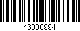 Código de barras (EAN, GTIN, SKU, ISBN): '46338994'