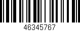 Código de barras (EAN, GTIN, SKU, ISBN): '46345767'