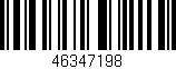 Código de barras (EAN, GTIN, SKU, ISBN): '46347198'