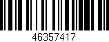 Código de barras (EAN, GTIN, SKU, ISBN): '46357417'