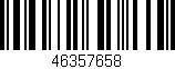 Código de barras (EAN, GTIN, SKU, ISBN): '46357658'