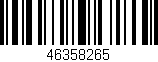 Código de barras (EAN, GTIN, SKU, ISBN): '46358265'