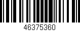 Código de barras (EAN, GTIN, SKU, ISBN): '46375360'