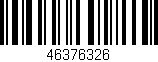 Código de barras (EAN, GTIN, SKU, ISBN): '46376326'