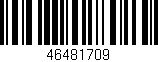 Código de barras (EAN, GTIN, SKU, ISBN): '46481709'