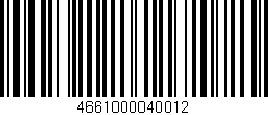 Código de barras (EAN, GTIN, SKU, ISBN): '4661000040012'