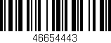 Código de barras (EAN, GTIN, SKU, ISBN): '46654443'