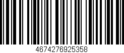 Código de barras (EAN, GTIN, SKU, ISBN): '4674276925358'