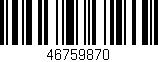 Código de barras (EAN, GTIN, SKU, ISBN): '46759870'