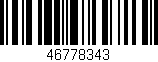 Código de barras (EAN, GTIN, SKU, ISBN): '46778343'