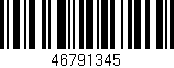 Código de barras (EAN, GTIN, SKU, ISBN): '46791345'