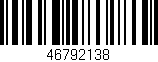 Código de barras (EAN, GTIN, SKU, ISBN): '46792138'