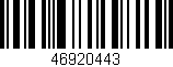Código de barras (EAN, GTIN, SKU, ISBN): '46920443'