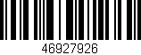 Código de barras (EAN, GTIN, SKU, ISBN): '46927926'