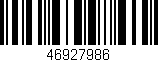 Código de barras (EAN, GTIN, SKU, ISBN): '46927986'