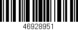 Código de barras (EAN, GTIN, SKU, ISBN): '46928951'