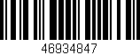 Código de barras (EAN, GTIN, SKU, ISBN): '46934847'