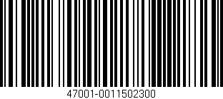 Código de barras (EAN, GTIN, SKU, ISBN): '47001-0011502300'