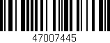 Código de barras (EAN, GTIN, SKU, ISBN): '47007445'