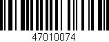 Código de barras (EAN, GTIN, SKU, ISBN): '47010074'