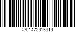 Código de barras (EAN, GTIN, SKU, ISBN): '4701473315818'