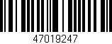 Código de barras (EAN, GTIN, SKU, ISBN): '47019247'