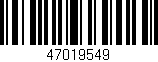 Código de barras (EAN, GTIN, SKU, ISBN): '47019549'