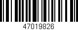 Código de barras (EAN, GTIN, SKU, ISBN): '47019826'