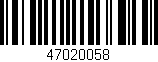 Código de barras (EAN, GTIN, SKU, ISBN): '47020058'